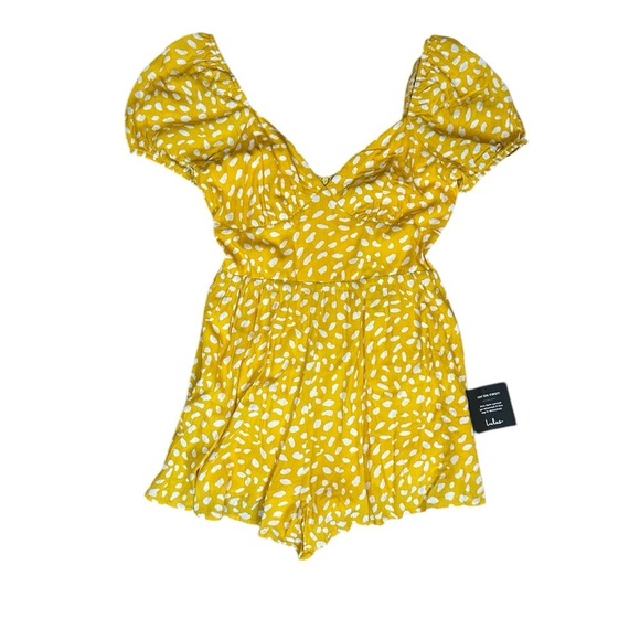 Lulu's Yellow and White Ruffled Jumpsuit - Picture 1 of 2